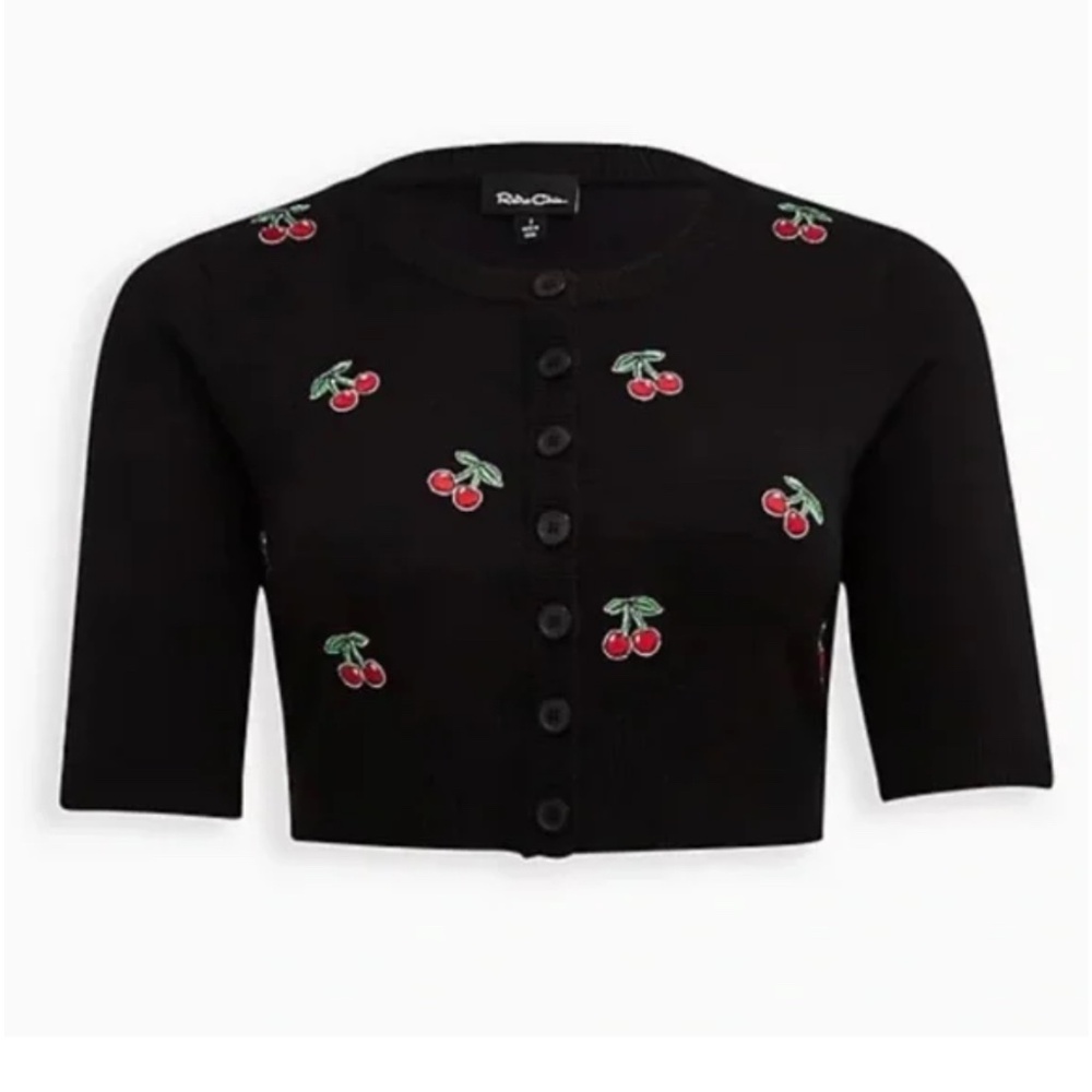 Cardigan Button-Front 3/4 Sleeve Cropped Sweater